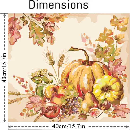 Fall Pumpkin Paint by Numbers - 16X16 Inch {2}