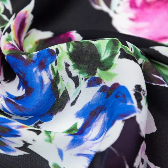 1 Yard Milly Multi Color Floral Silk Georgette Fabric Lightweight Abstract 57 Inch Width {2}