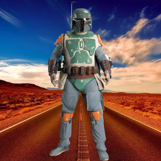 Adult Boba Fett Costume for Men, Star Wars Adult Bounty Hunter Outfit {1}