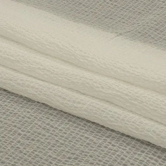 1 Yard Snow White Shirred Silk and Bamboo Chiffon Lightweight Luxury Textile 45 Inch Width {3}