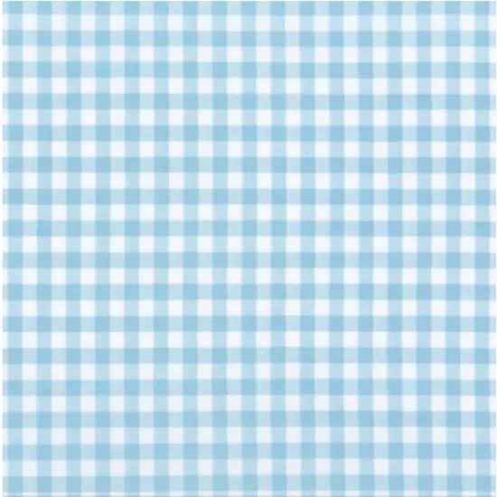 Easycare Gingham Large Blue Polyester Cotton Fabric by the Yard {1}