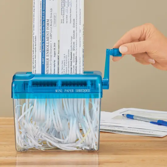 Collections Etc Portable Personal Manual Paper Desktop Shredder {1}