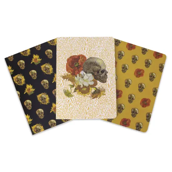 Van Gogh Skulls & Flowers Notebook Collection - 6" x 8-1/2", 64 Pages, Pkg of 3 {1}