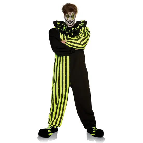 Jolt Clown Costume Blacklight Reactive Halloween Party Jumpsuit {1}