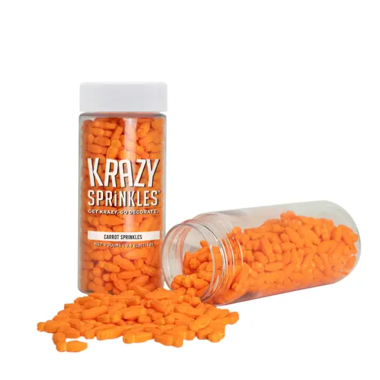 Krazy Sprinkles - Carrots (1/2 Cup, 1x Jar) for Cakes, Ice Cream & Cookies {3}