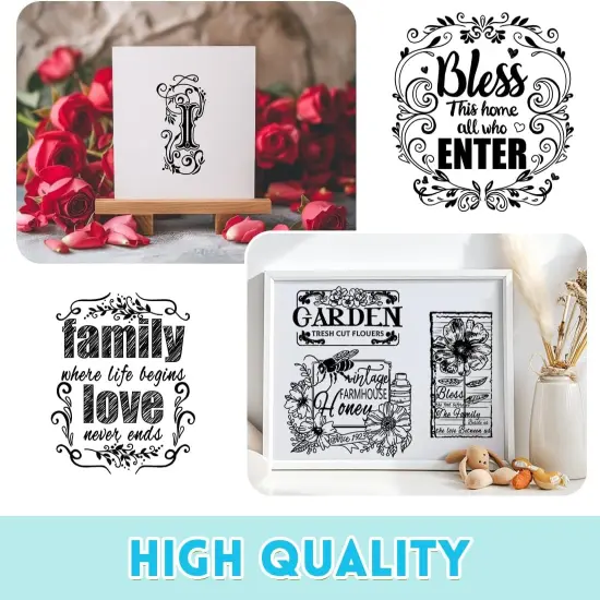 3 Sheet Vintage Word Rub on Transfers for Furniture {3}