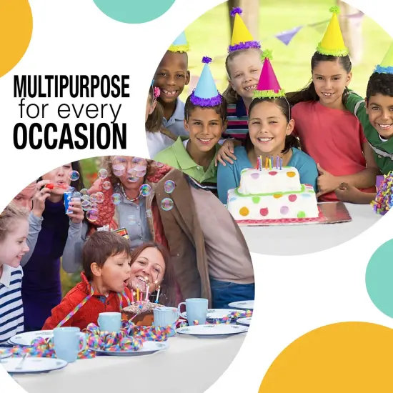  Party Solids 54" x 300' Plastic Table Cover Roll with Slide Cutter &ndash; Cut-to-Size Dispenser Box &ndash; Makes Up to 36 Disposable 8' Rectangle Tablecloths by Exquisite White {6}