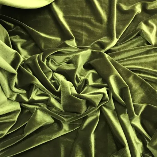 1 Yard Olive Green Stretch Velvet Fabric with Soft Finish and Elegant Draping for Fashion and D&eacute;cor 58/60 Inch Wide {2}