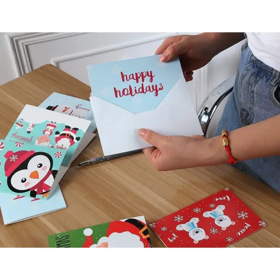 48 Pack Christmas Greeting Cards with Envelopes, 6 Holiday Designs (4x6 Inches) {5}