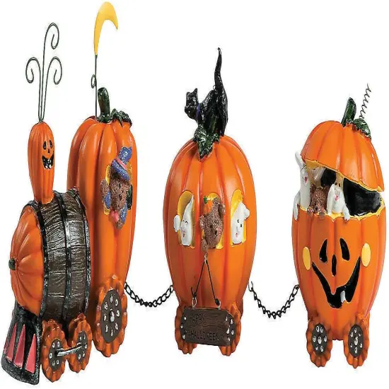 Pumpkin Express Train for Halloween Decorations - Fall Home Decor Table Top Figurines {1}