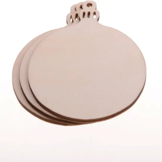 (10PCs Round Style) -Christmas Wooden Crafts Hanging Ornaments Christmas Tree Decoration {3}