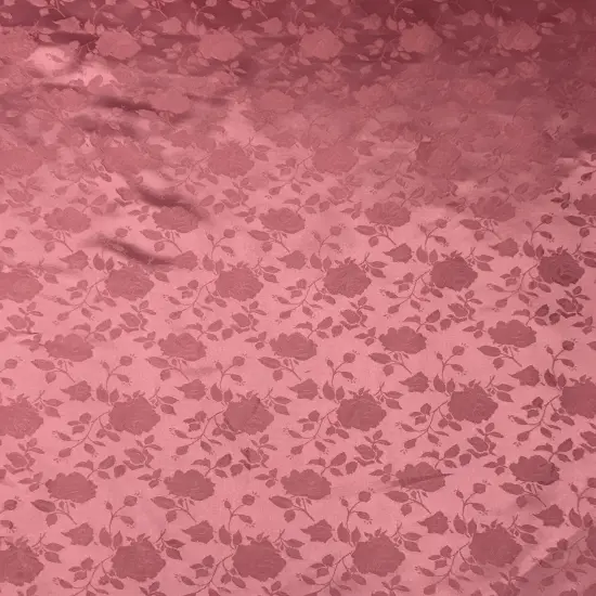 1 Yard Mauve Jacquard satin reversible fabric for tablecloth overlays curtains 58/60 inches wide {3}