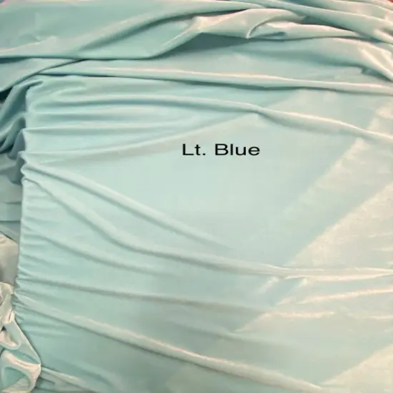 1 Yard Light Blue Stretch Velvet Fabric with Soft Drape and Smooth Finish 58/60 Inch Wide {1}