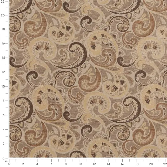 Taupe - BeigeTaupe,brown Paisley Upholstery Fabric 54 Inches" {2}