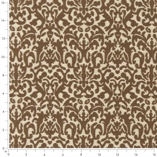 Coffee - Brown Damask Upholstery Fabric 54 Inches" {2}