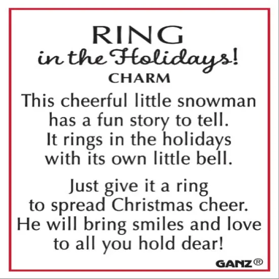 Ring in the Holidays - Snowman Charm {3}