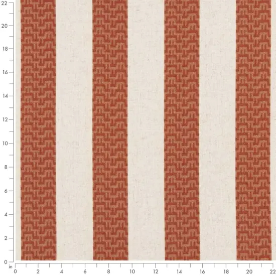 Spice - Orange & Rust Stripe Upholstery Fabric 54 Inches" {4}