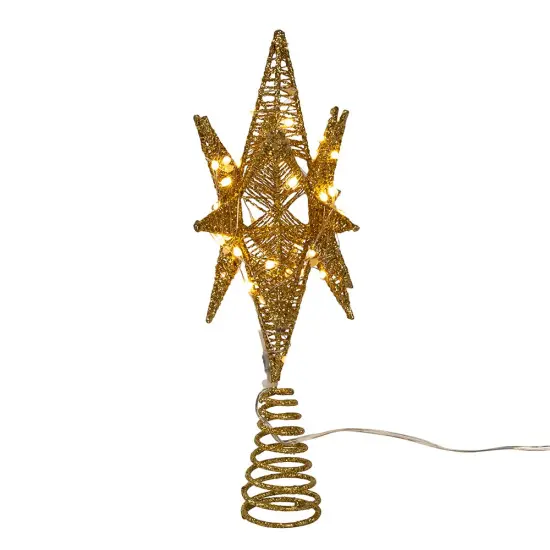 Twinkling Superbright LED Gold Starburst Treetopper {2}
