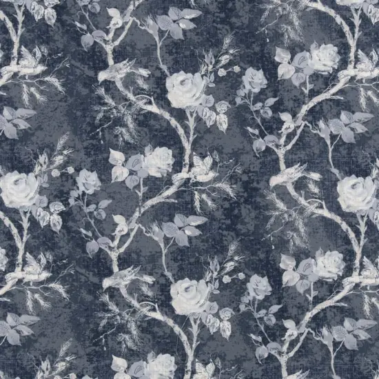 Bluebird - Blue Floral Upholstery Fabric 54 Inches" {1}