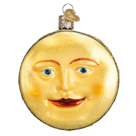 Old World Christmas 3.5 Inch Man In The Moon Tree Ornament , Ornament Sky Face Crescent Full Yellow {2}