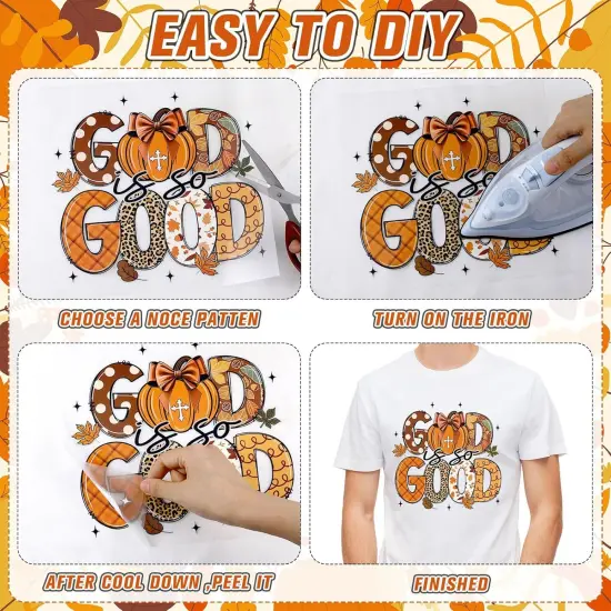 30 Pcs Fall Western Iron on Transfers Retro Pumpkin {3}