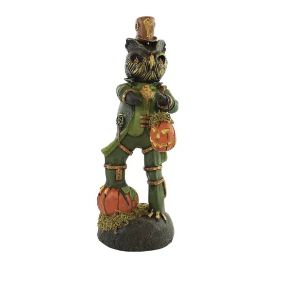 Charles Mcclenning 11.0 Inch Steampunk Stan Halloween Figurine , Lightweight Halloween Decor Halloween Owl Pumpkin Green {1}