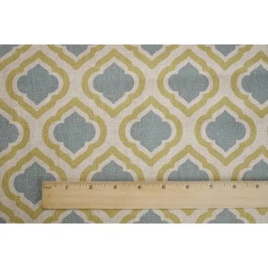 Teal/Gold/Multi Sparkle Crest Printed Canvas Decorating Fabric By the Yard {2}