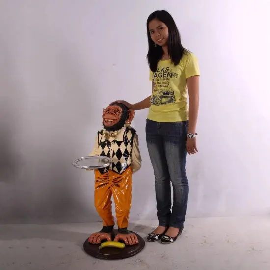 Large Monkey Butler Life Size Statue {3}