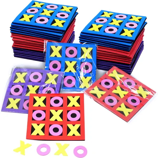 4E's Novelty 24 Pack Tic Tac Toe Game Bulk - Valentines Gifts for Kids, Classroom Exchange Toys {1}
