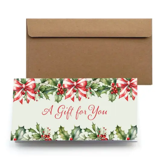 Great Papers! Holly & Holiday Bow Gift/Money Card Holders with Envelopes, 6.5" x 11", 12 Count {1}