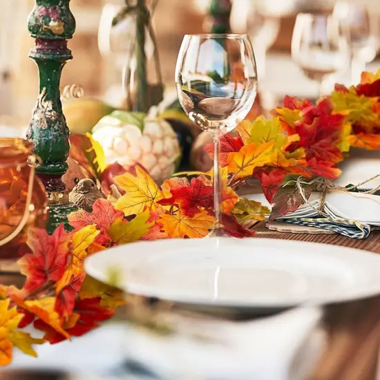 4 Pack Fall Garland Maple Leaf, Hanging Vine Garland Artificial {5}