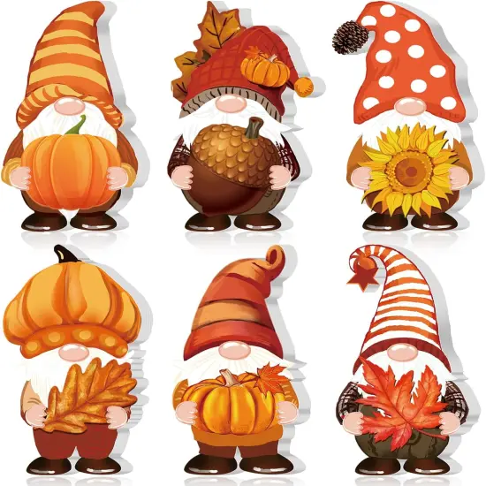 Thanksgiving Wooden Signs Autumn Gnomes Tabletop Decor(Cute Gnome) {6}