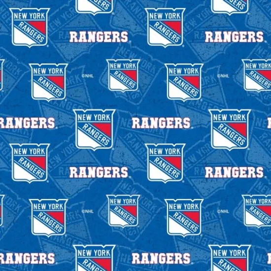NHL Licensed New York Rangers 1199-RAN Cotton Fabric by the Yard {1}