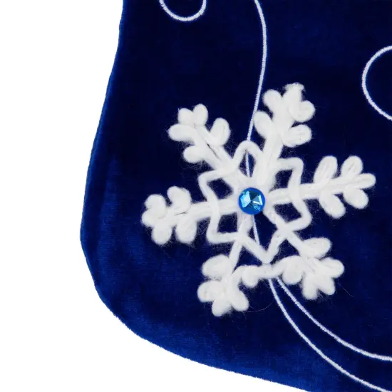 Northlight 20.5-Inch Royal Blue Velvet and White Snowflake Christmas Stocking {7}