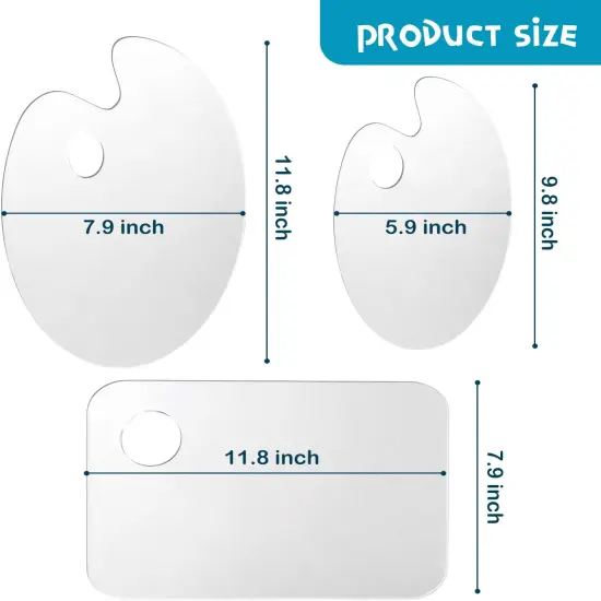 3pcs Acrylic Paint Palette Clear Art Palette for Adults & Kids, Transparent Non-Stick Oil Paint Palette with Protective Kraft for DIY Craft Art Painting Plate {2}