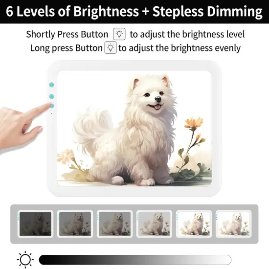 A4 Rechargeable Led Super Bright Light Pad Powered by 3500mAh Lithium Battery for Cricut Weeding Vinyl Tool, Portable Wireless Light Board/Box for Tracing, Diamond Painting, Sketching & Drawing {3}
