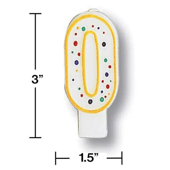 6 pc Bulk Polka Dot #0 Candles {2}