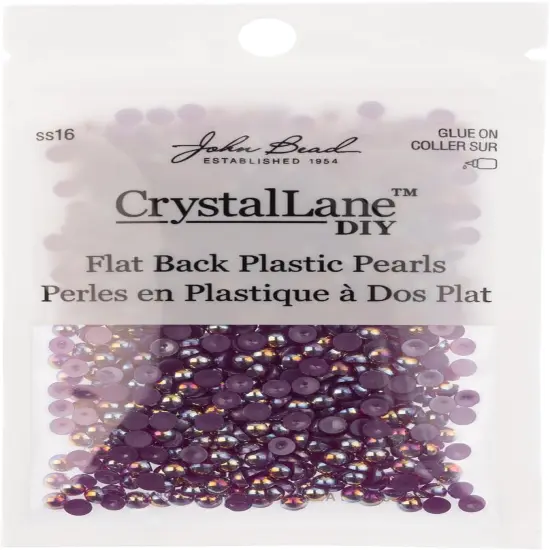 Crystal Lane DIY SS16(4mm) Plastic Pearl Flatback Rhinestones, 975pcs Dark Purple AB {3}