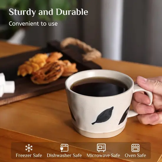Leaf Mug, 11 oz Ceramic Coffee Cup for Tea Latte Cappuccino {5}