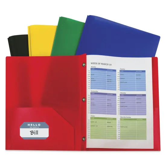 C Line Two-Pocket Folder with Prongs - Assorted, 8-1/2" x 11", Pkg of 10 {1}