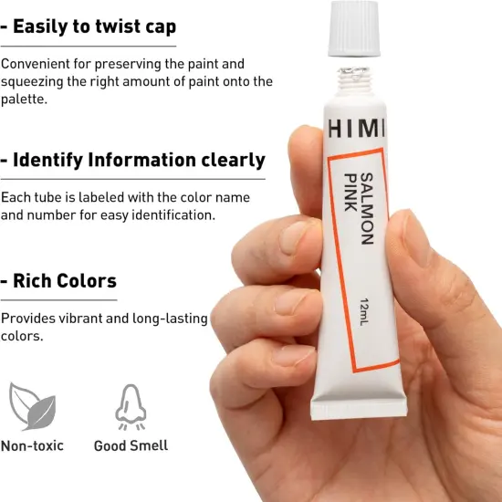 Gouache Paint Tube Set -24 Colors 12ml, with Rich Pigments, Gouache paint Non-Toxic, suitable for Beginners, Artists, and Hobby Painters. Beautiful Gifts for Art Supplies Painting(24 colors) {2}