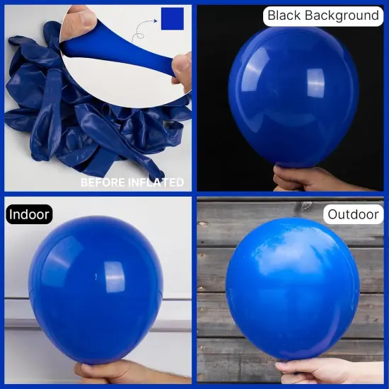 Royal Blue Balloons 142 pcs Blue Balloons Different Sizes Pack of 18 12 10 5 Inch Dark Blue Balloon Arch Kit Balloon Garland for Birthday Graduation Baby Shower Party Decorations Blue-Y59 {2}
