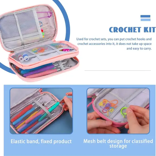 120Pcs Crochet Needles Set - Crochet Hooks with Case, Stitch Markers, Blunt Needles, Plastic Sewing Needles, Stitch Holders, Crochet Knitting Accessories, Crochet Kit for Beginners {2}