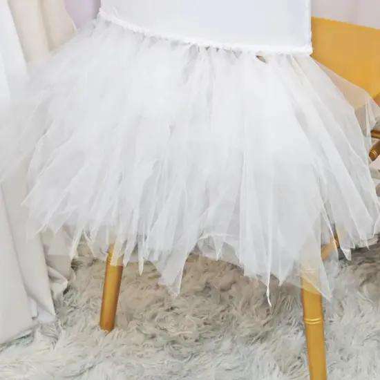 1 Piece White Ballerina Spandex Chiavari Chair Cover Elegant Stretch Fit with Flowing Skirt {4}