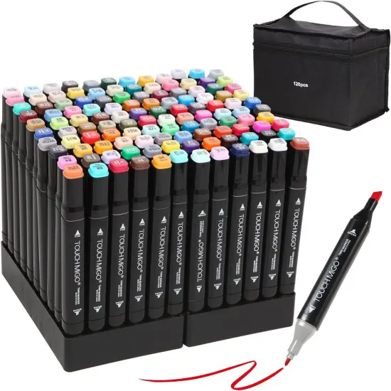 120 Colors Dual Tips Art Markers Set {1}