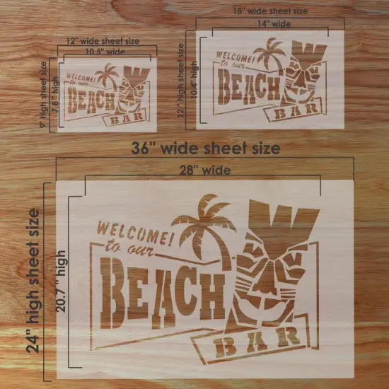 Beach Bar Patio Sign Stencil | Fence Stencil | Outdoor Stencil |Designer Stencils| {4}