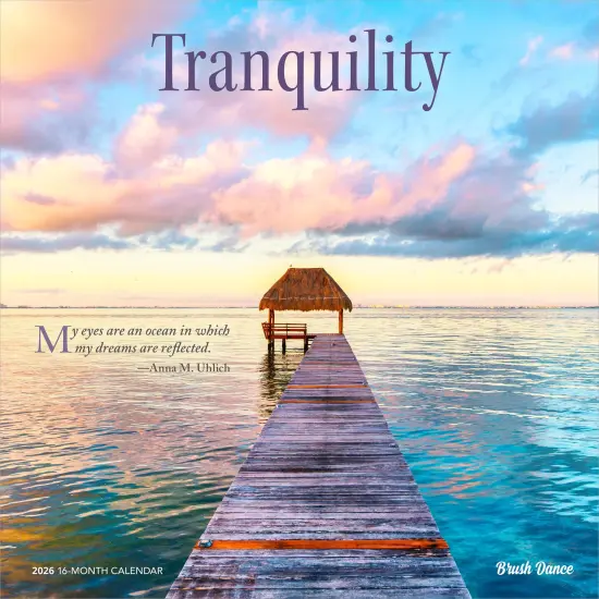Tranquility | 2026 12 x 24 Inch (Hanging) Monthly Square Wall Calendar | Plastic-Free {1}
