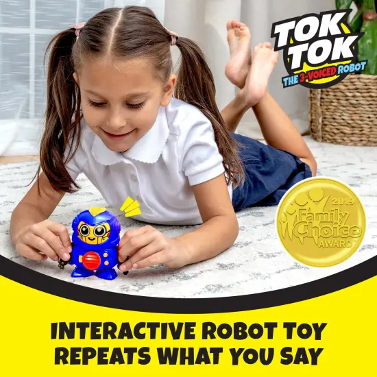 Power Your Fun Tok Tok Mini Voice Changer Robot Toy for Kids - Blue {4}