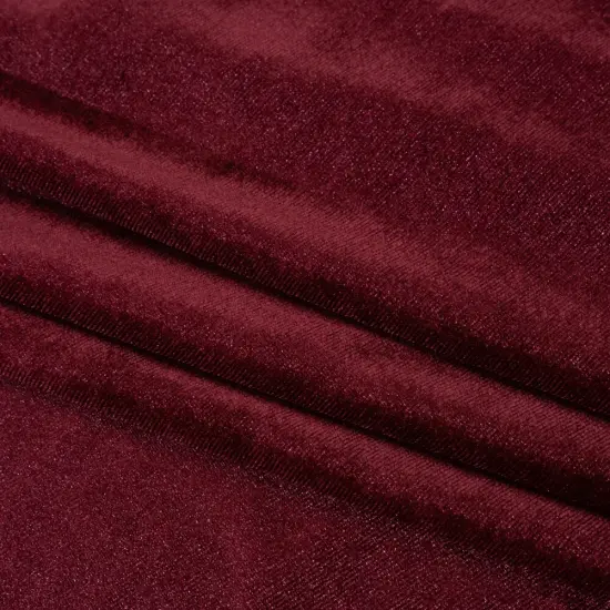 1 Yard Luxe Burgundy Stretch Polyester Velour Medium Weight Soft Plush Drapey Fabric for Jackets Dresses Pants Tops 56 Inch Wide {1}