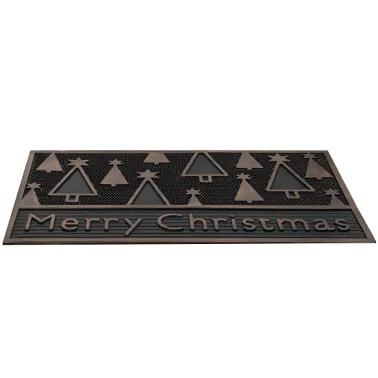 Northlight Black and Gold Merry Christmas Doormat 18" x 30" {6}